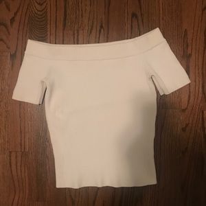 Club Monaco ribbed off the shoulder top